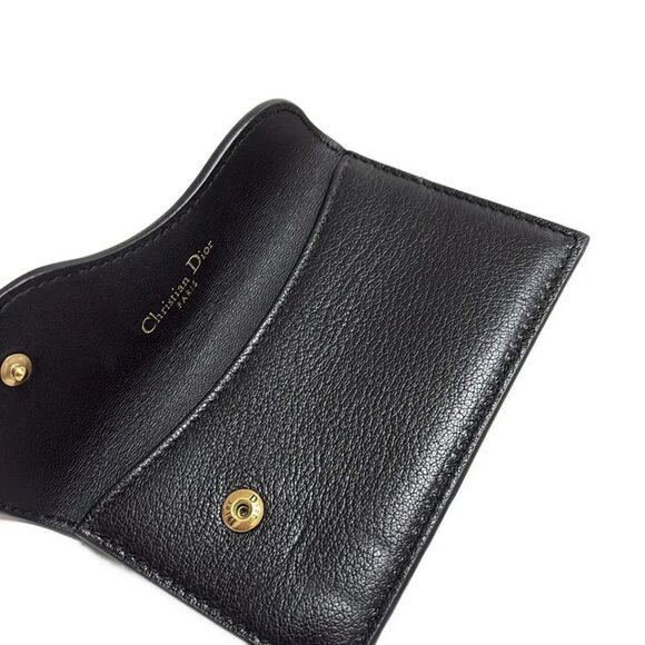 DIOR/ChristianDior Saddle - Black Leather Card Case 451-081825 - Picture 3 of 4